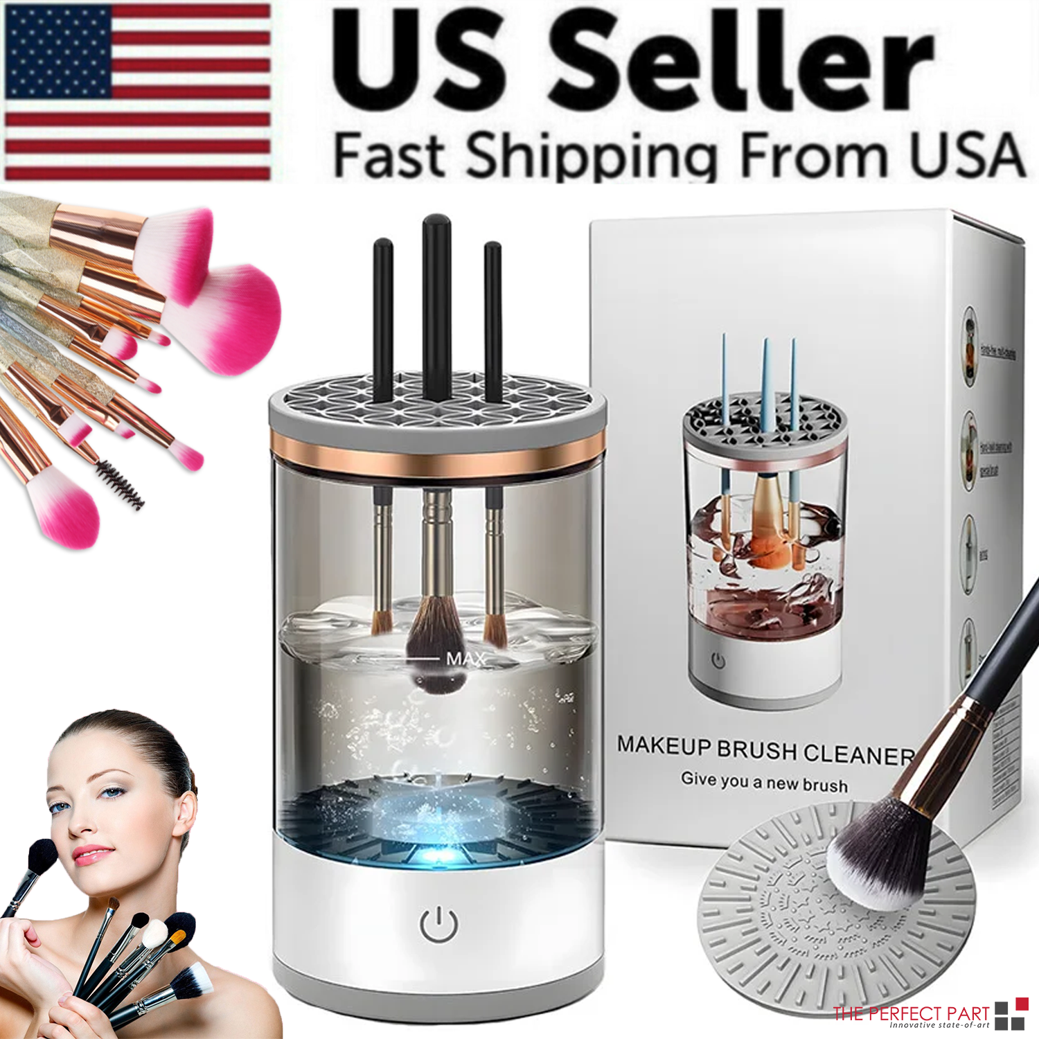 GlowClean™ - Automatic Makeup Brush Cleaner